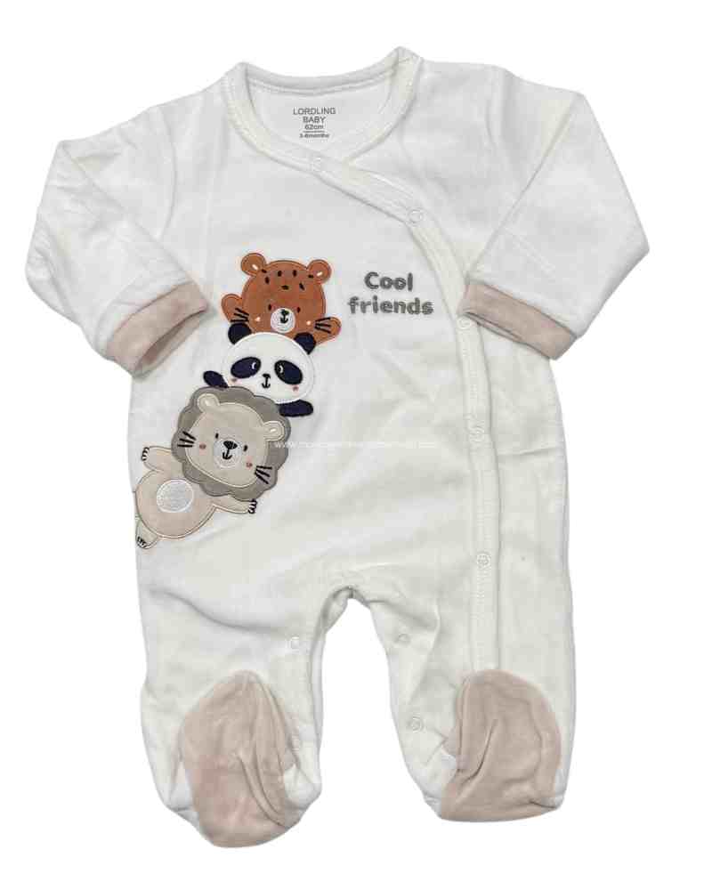 Comprar Ropa Infantil Pijama Terciopelo Oso Panda beige