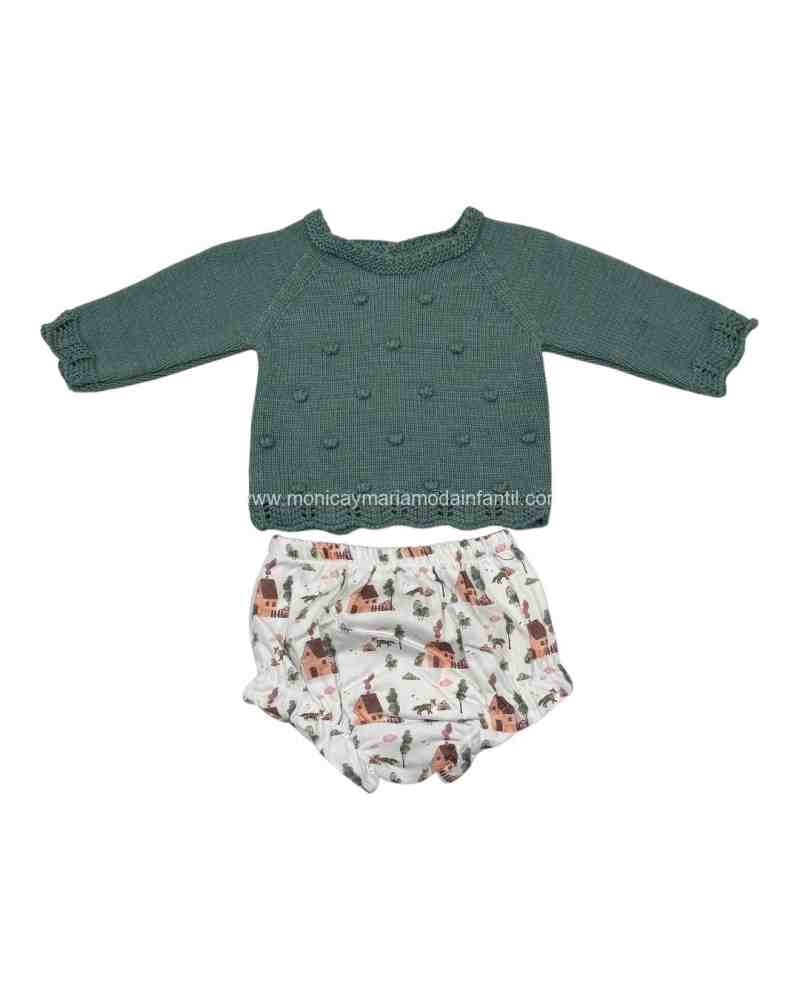 Comprar Ropa Infantil Conjunto Lana Panetes Verde