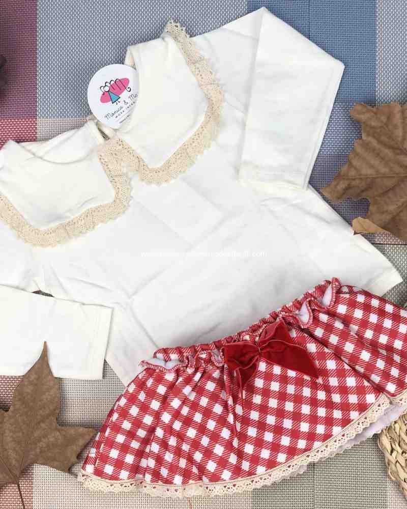 Comprar Ropa Infantil Conjunto Vichy Rojo niña