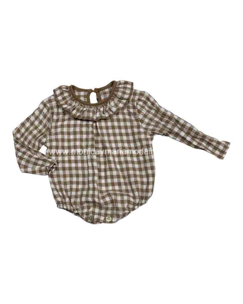 Comprar Ropa Infantil Pelele Cuadros Camel