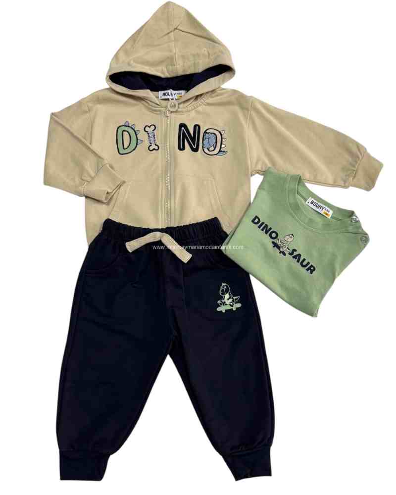 Comprar Ropa Infantil Chandal 3Pz Primavera Dino Camel