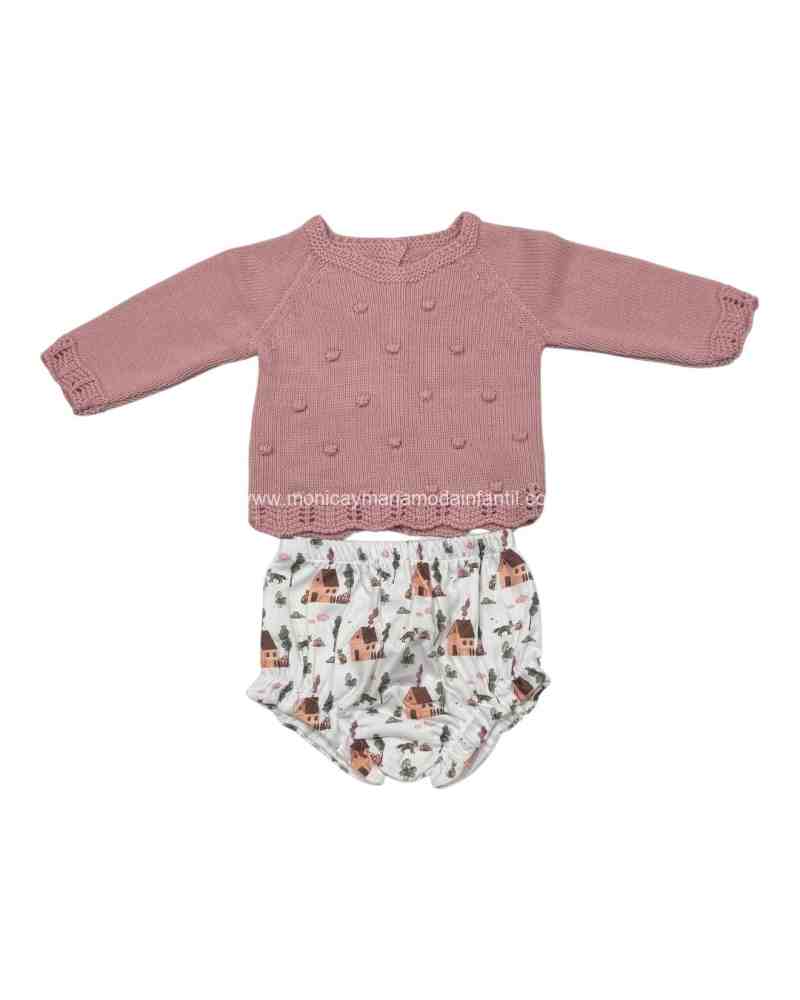 Comprar Ropa Infantil Conjunto Lana Panetes Rosa