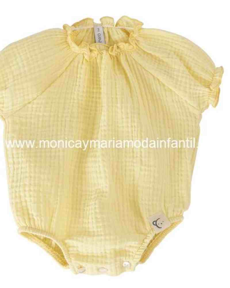 Comprar Ropa Infantil Pelele M/C Bambula Amarillo