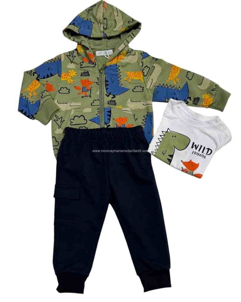 Comprar Ropa Infantil Chandal 3Pz Primavera Zorro Verde