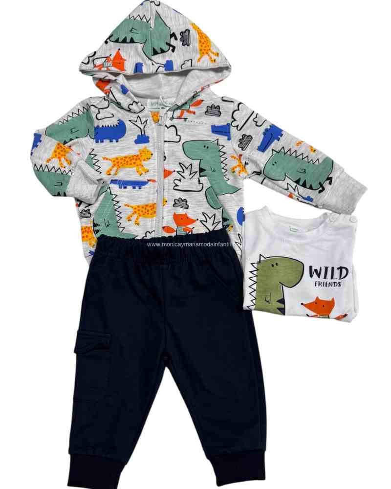 Comprar Ropa Infantil Chandal 3Pz Primavera Zorro Blanco