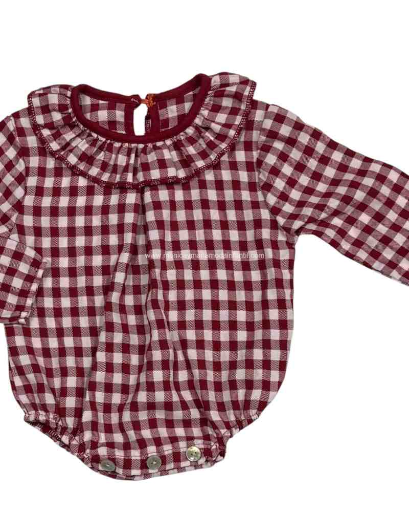 Comprar Ropa Infantil Pelele Cuadros Burdeos